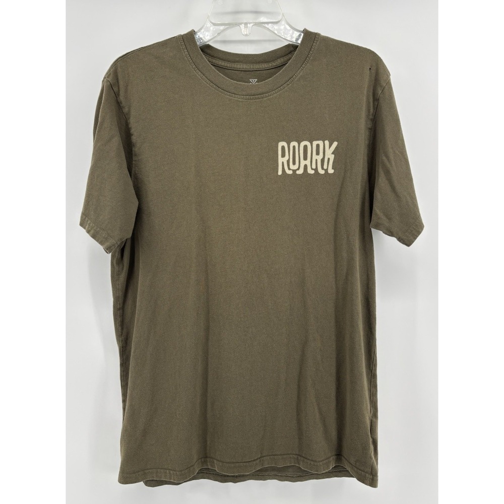 Roark Premium Tee T-Shirt Mens M, Brown "Unhustle" Bike Graphic *distressed*